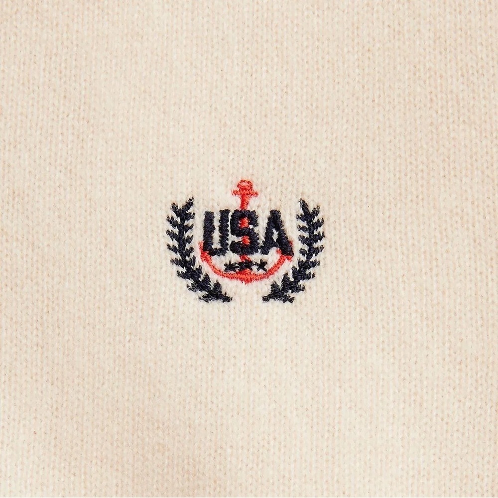 J. Crew Limited Edition USA Swimming X J.Crew Cashmere Cropped Sweater Polo - Picture 5 of 14